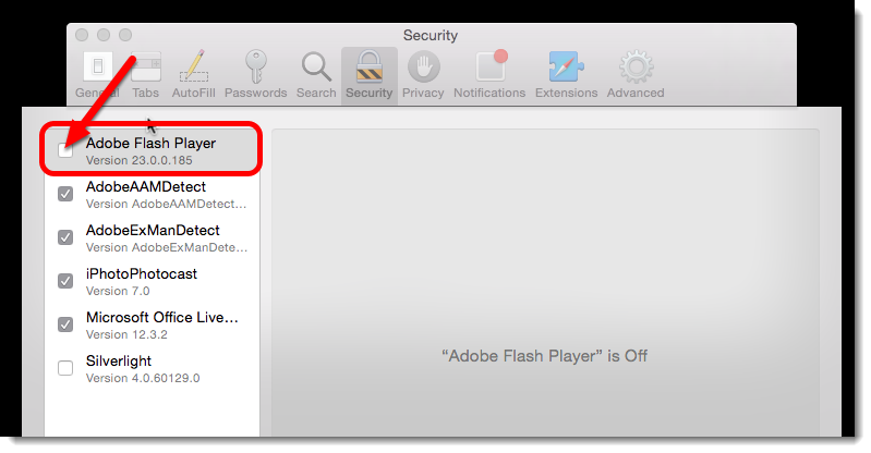 adobe flash setting panel for mac